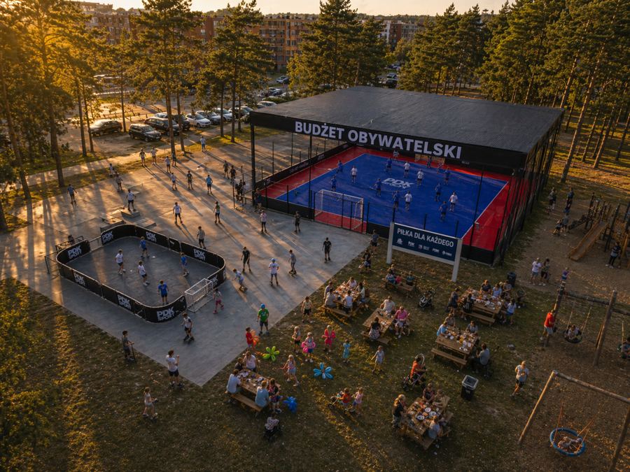 Wizualizacja koncepcyjna boiska PDK Spot na Bydgoskim Przedmieściu w Toruniu